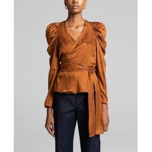 ALC 100% silk wrap blouse